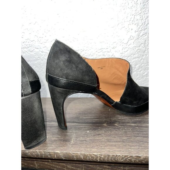 Derek Lam 10 Crosby Suede Heeled Booties Size 9 High Heels Pointed Toe Black - Picture 6 of 11